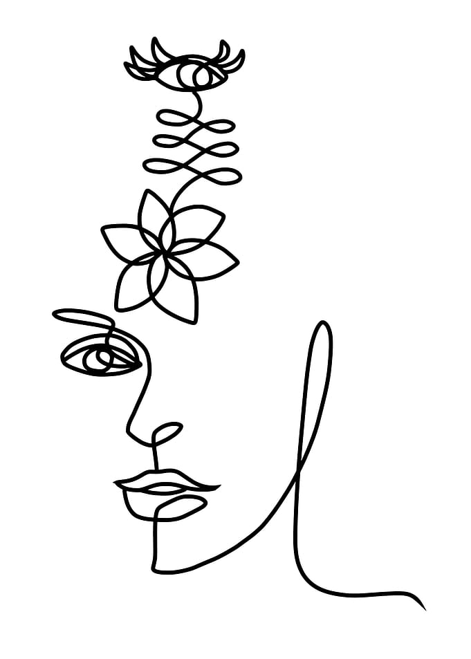 One Line Art Woman