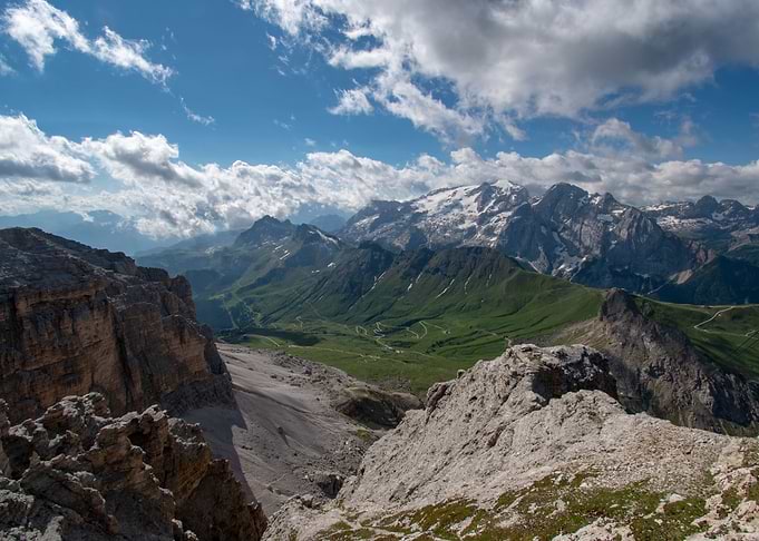 dolomite mountain peaks
