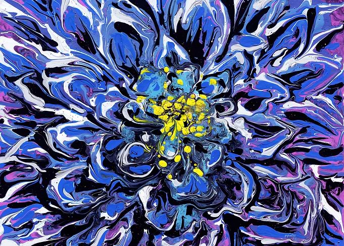 BlueYellow Aster Flower