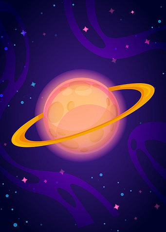 Shining Saturn Planet