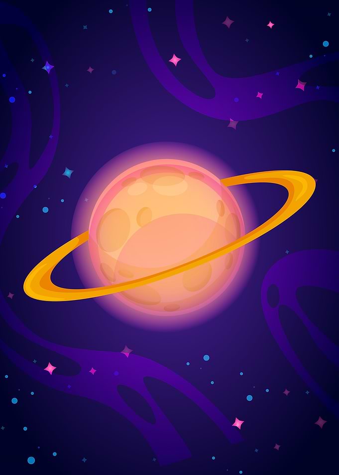 Shining Saturn Planet