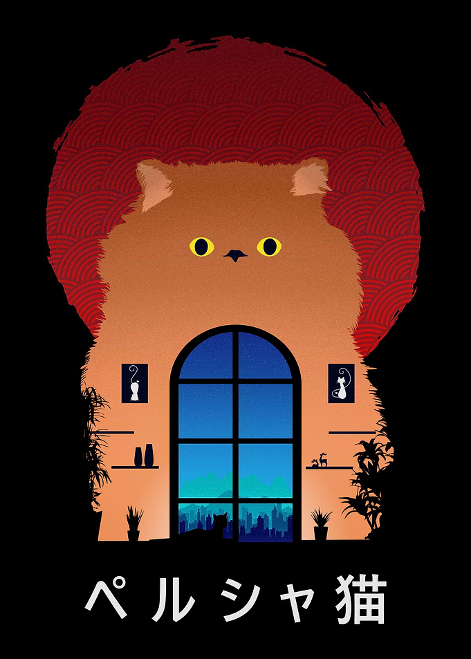Persian cat landscape