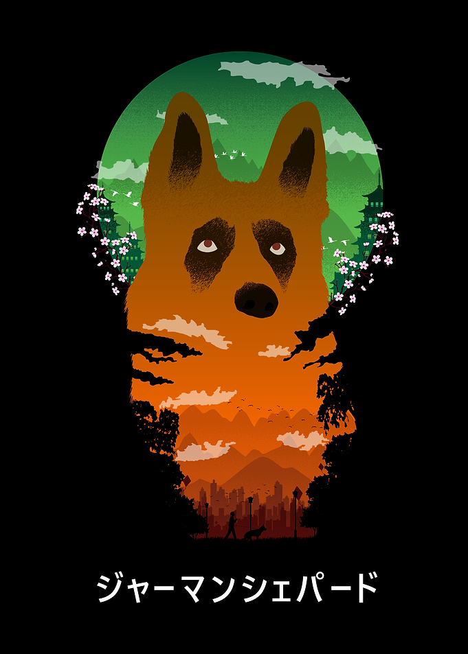German Shepherd landscape
