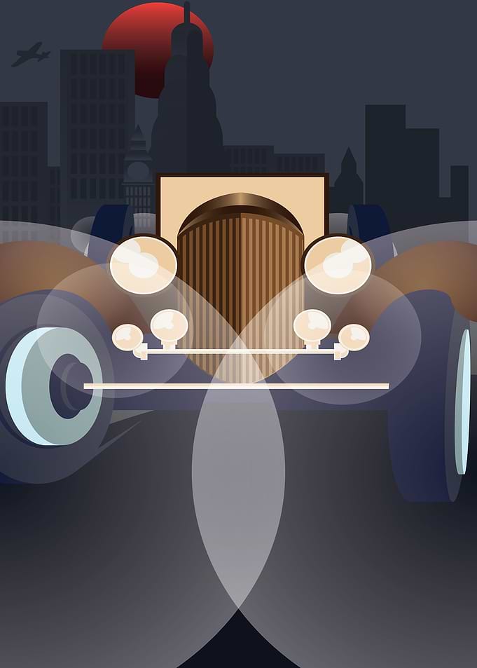 classic car headlight
