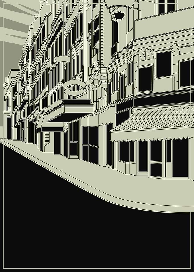 black and white streets