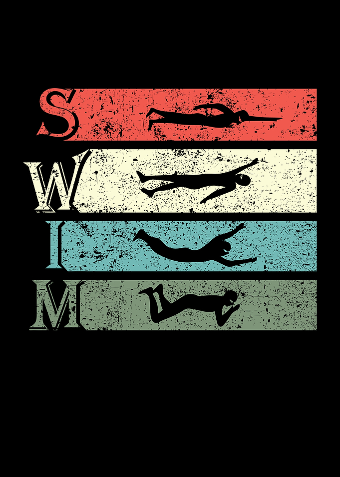 Retro Vintage Swimming