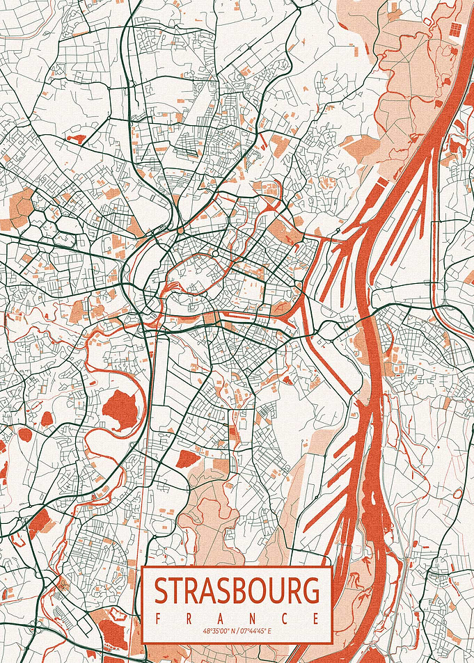 Strasbourg Map Bohemian