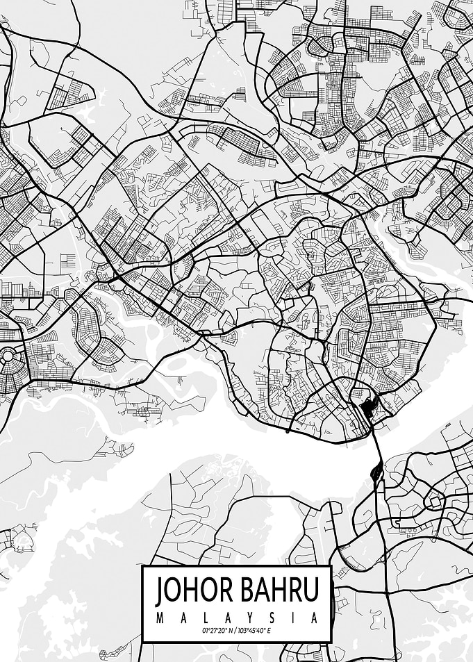 Johor Bahru Map Light