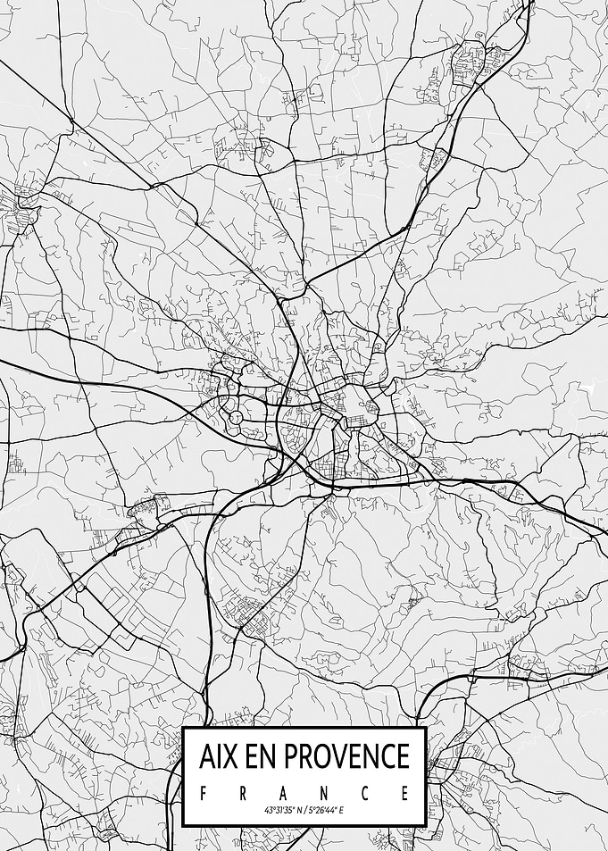 Aix en Provence Map Light