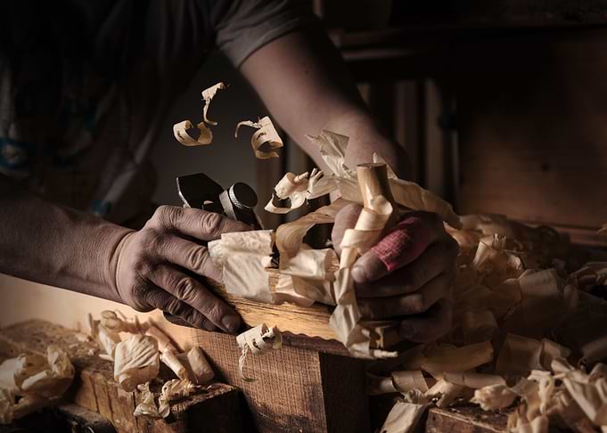 working hands on