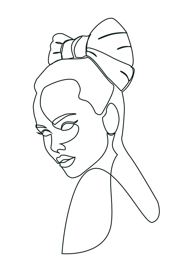 One Line Art Woman