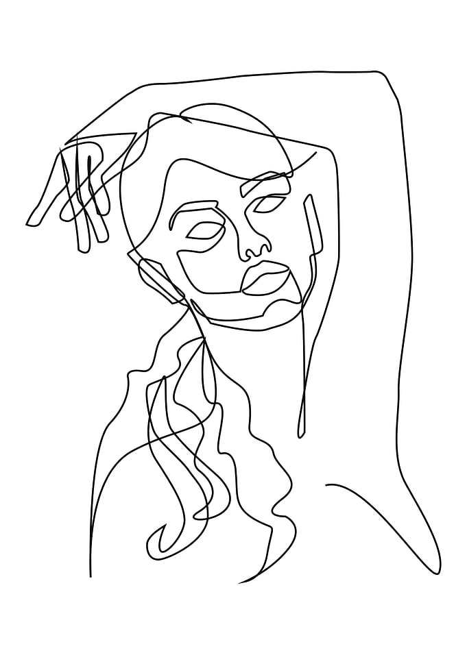 One Line Art Woman