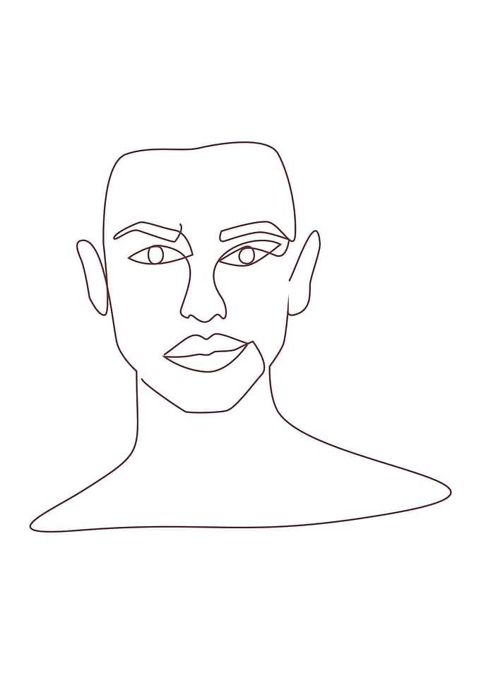 One Line Art Woman