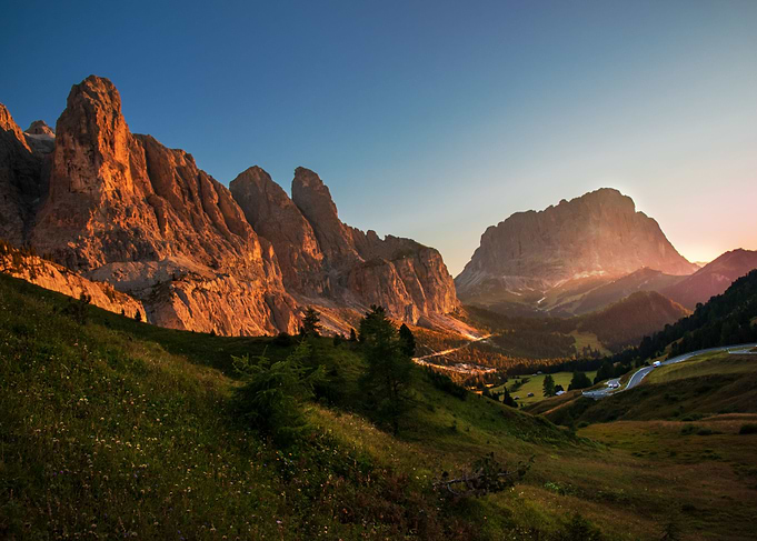 sunset groedner joch