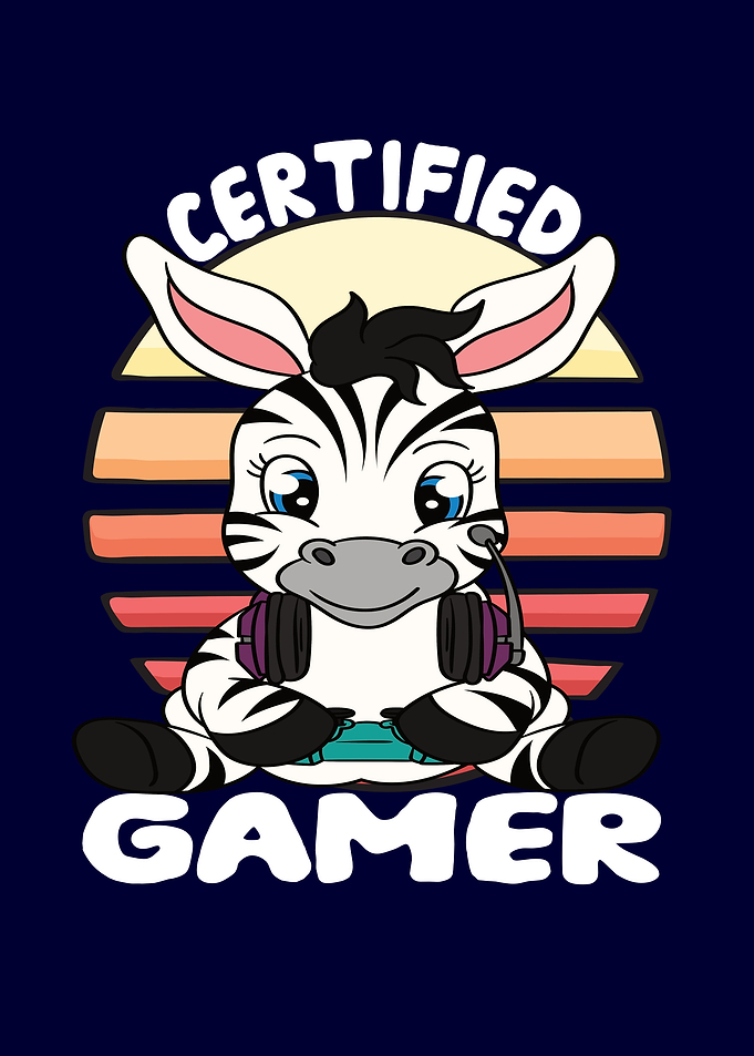Certified Gamer Cute Zebra