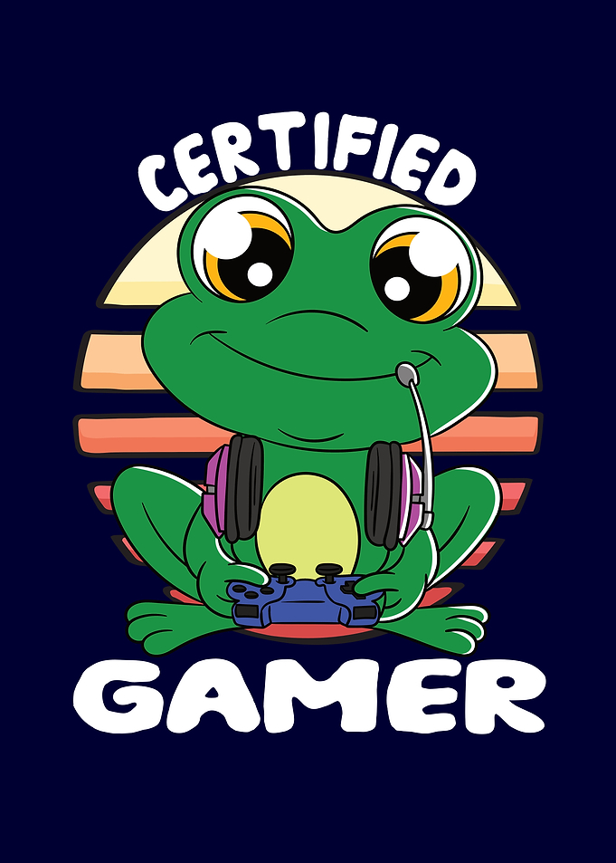 Certified Gamer Cute Frog