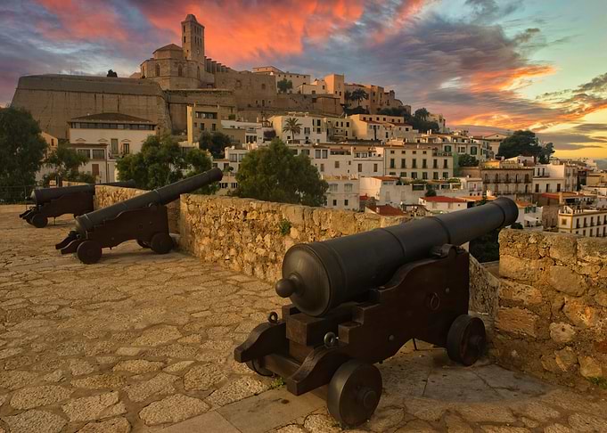 Ibiza town at sunset