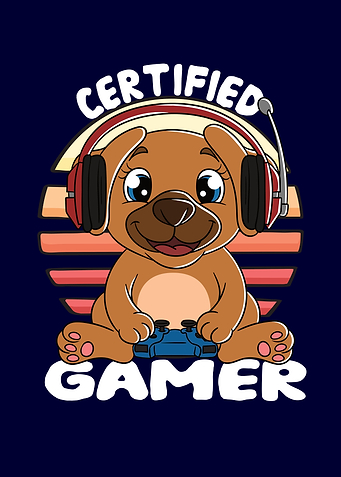 Certified Gamer Cute Dog