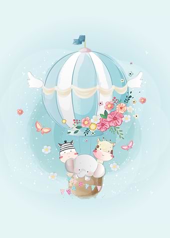 cute elephant and giraffe