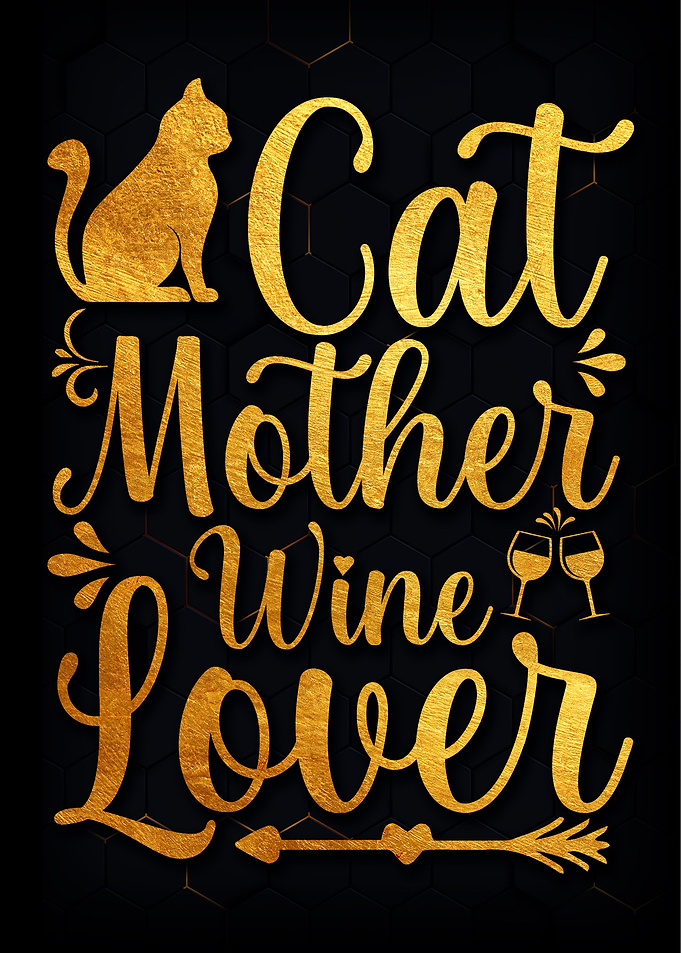 Cat Mother Wine Lover