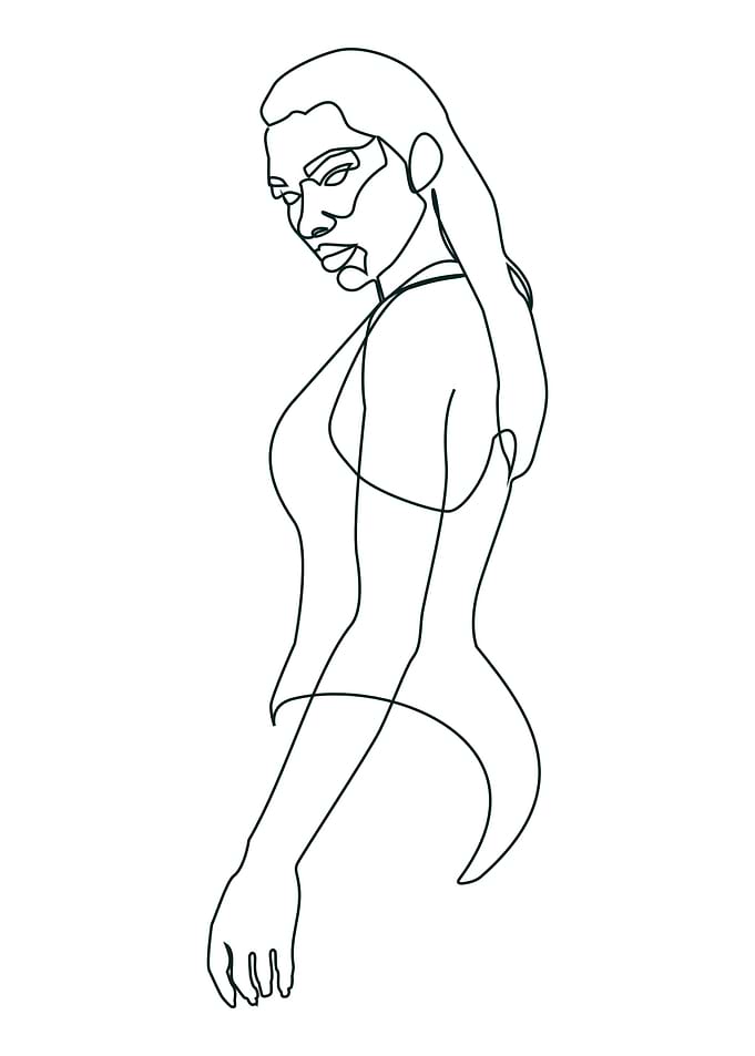 One Line Art Woman