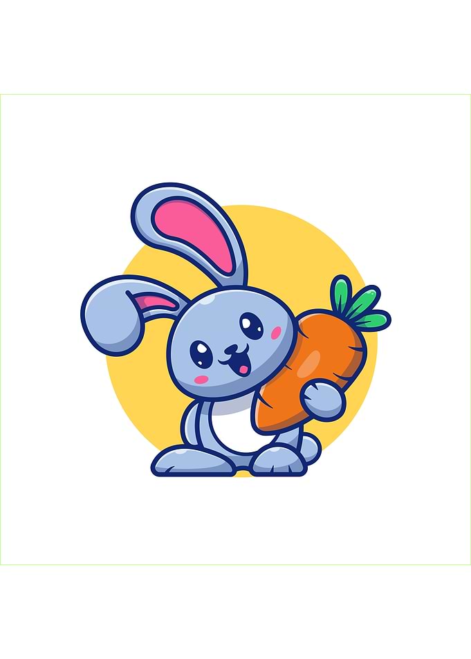 Cute Rabbit With Carrot