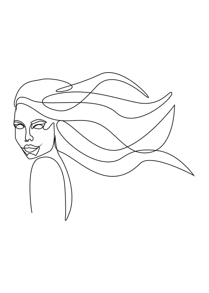 One Line Art Woman