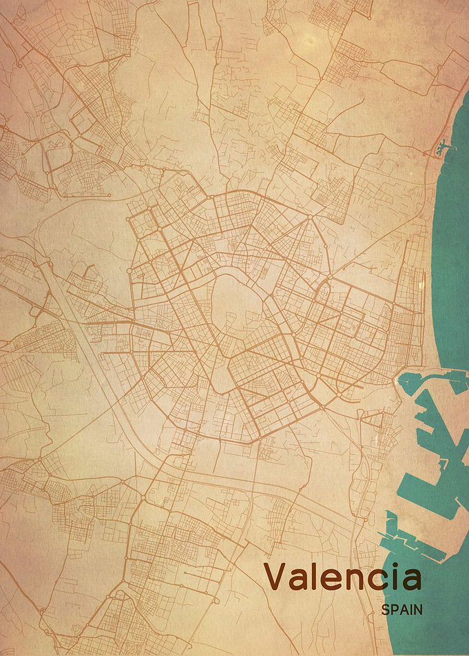 Valencia City Map Italy