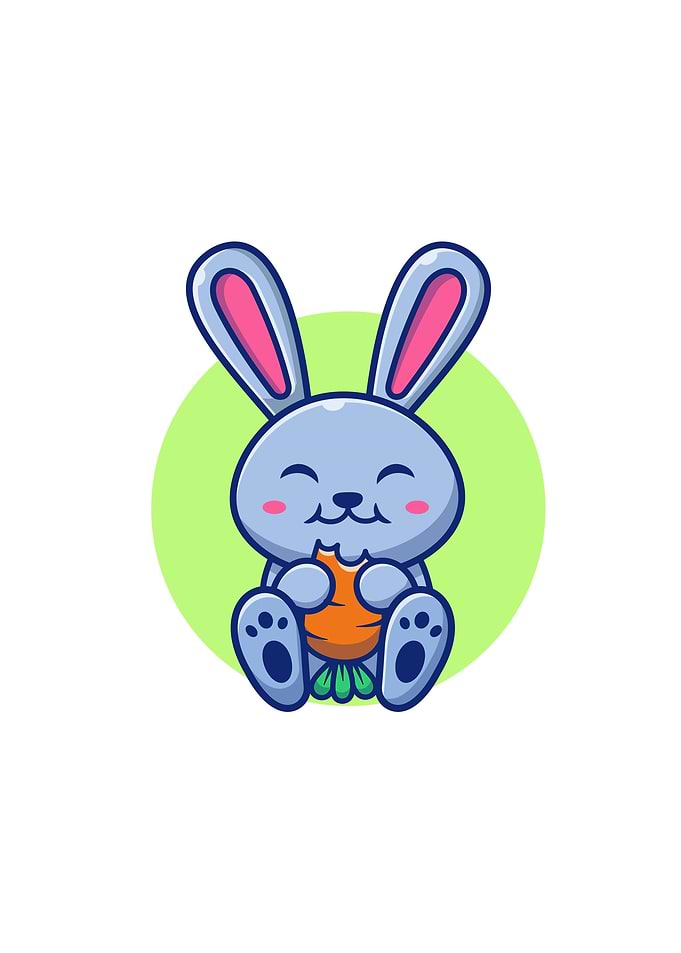 Cute Rabbit Eating Carrot