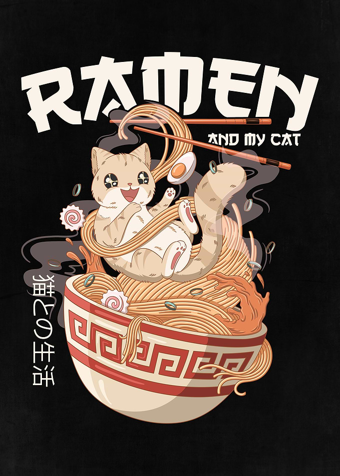 Cute Ramen Cat