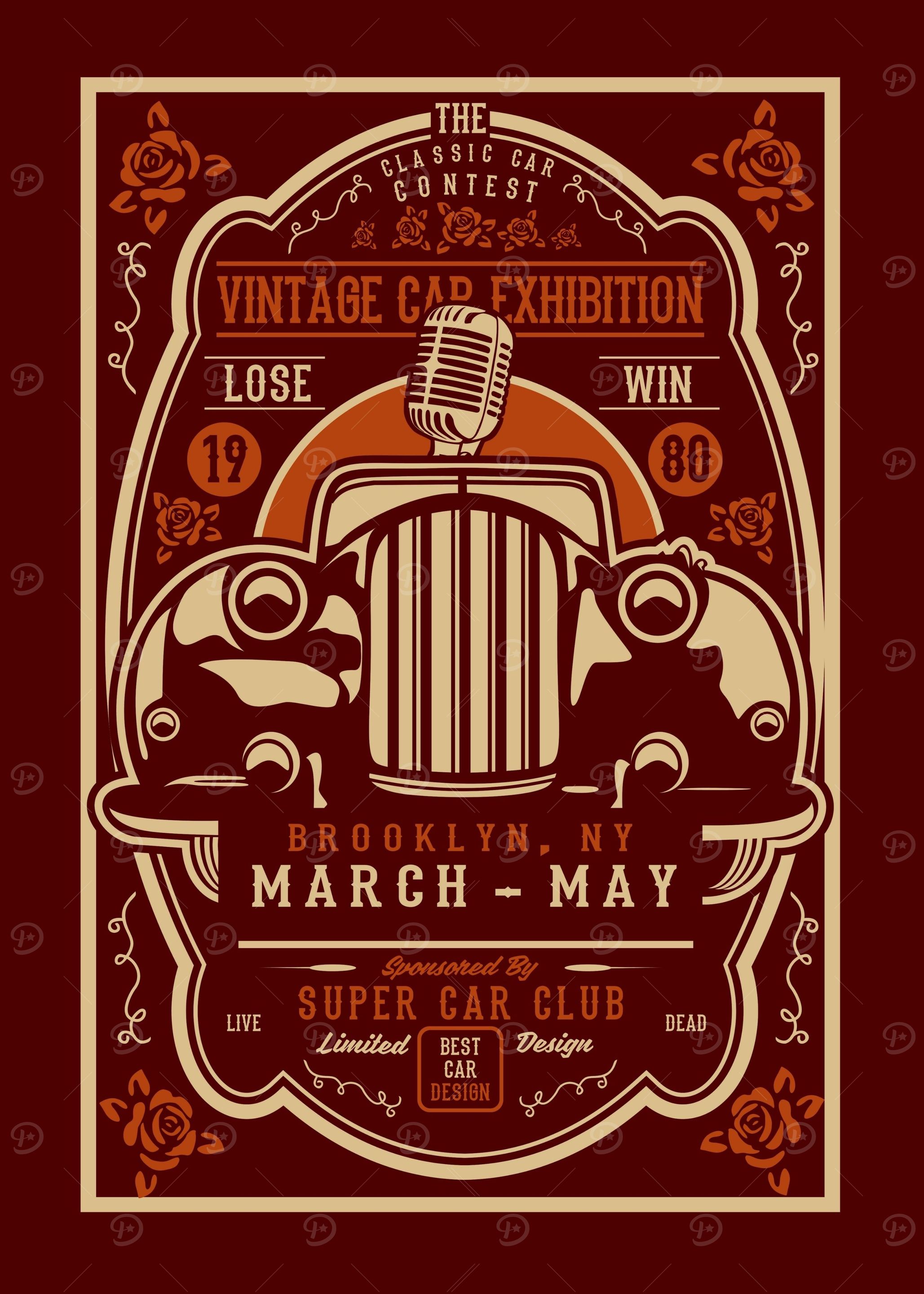 Vintage Car Retro Poster