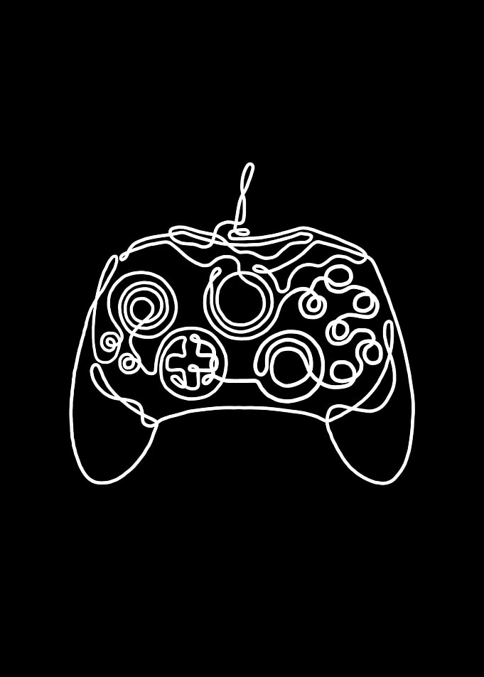 Gaming Console Line Art