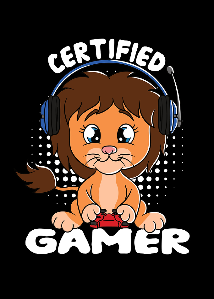 Certified Gamer Cute Lion