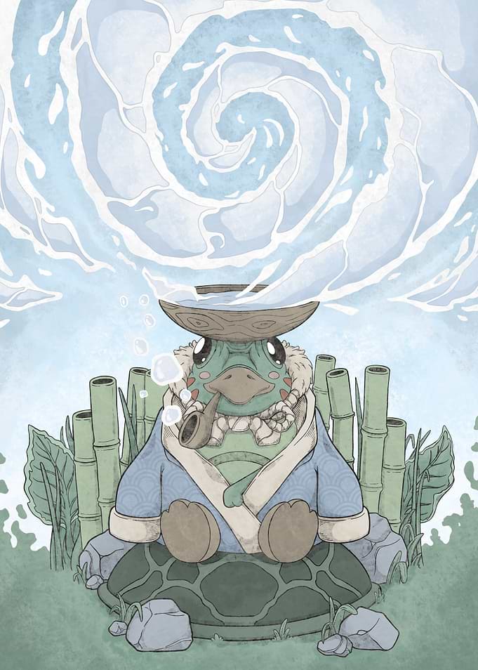 Cute Yokai Kappa Kawaii