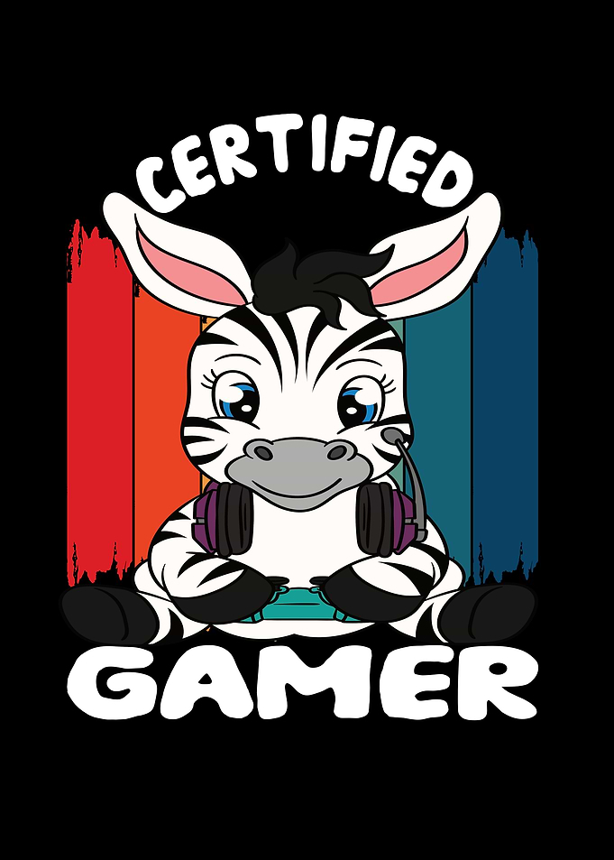 Certified Gamer Cute Zebra