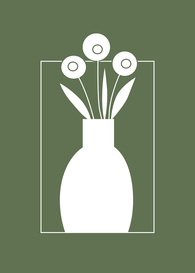 Abstract green flower vase