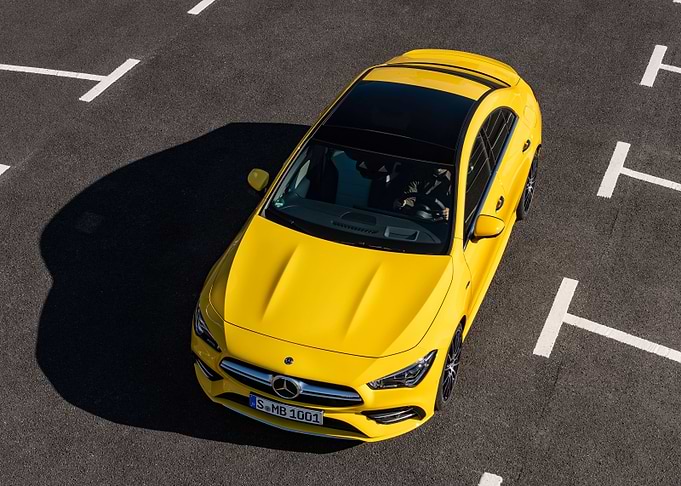 Yellow Mercedes Benz CLA