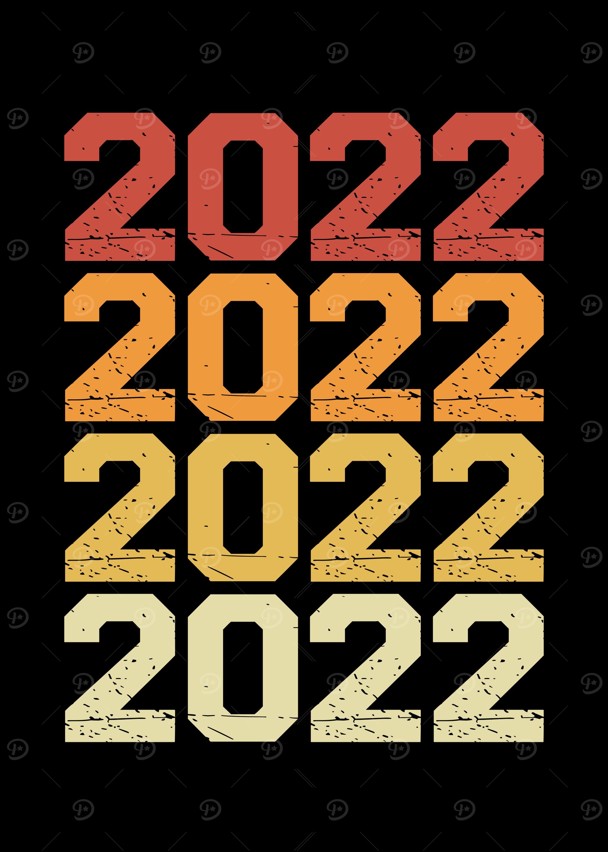 Year 2022 Colored retro