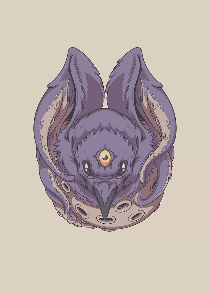 3 Eyed Raven with Tentacle