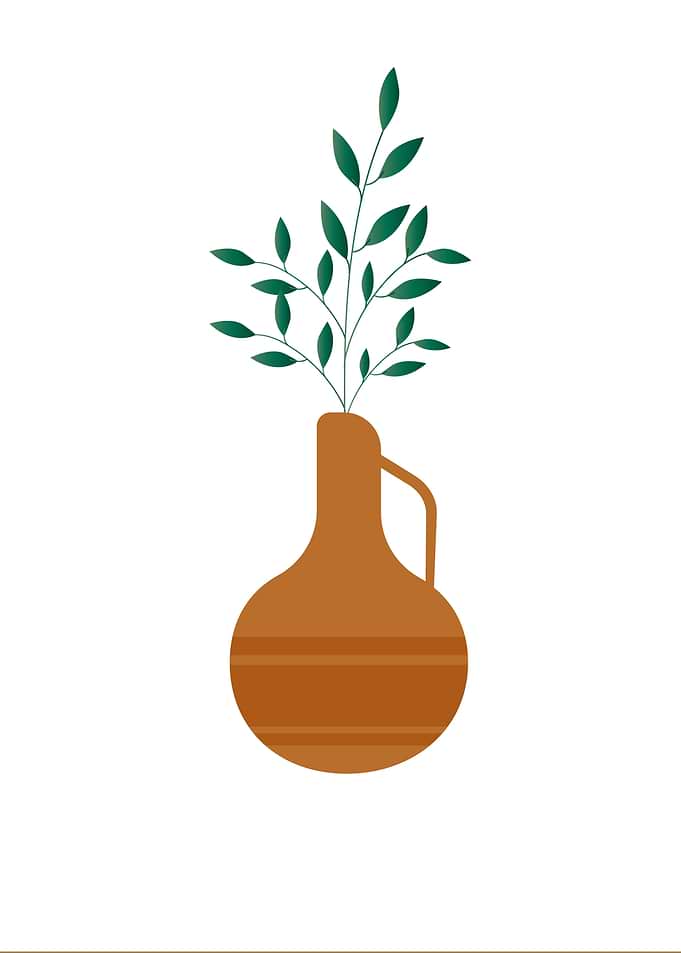 Botanical flower vase art