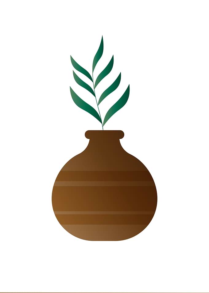 Abstract botanical vase