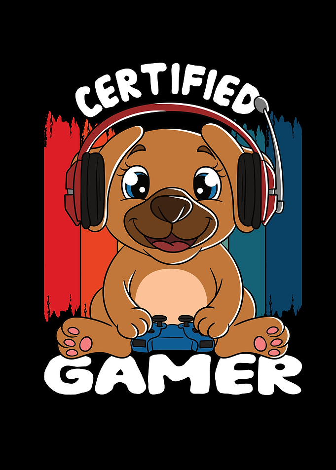 Certified Gamer Cute Dog
