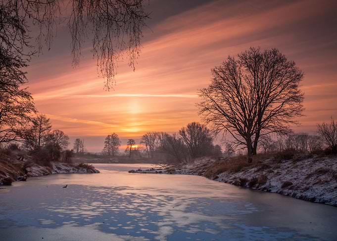 Winter frozen landscape