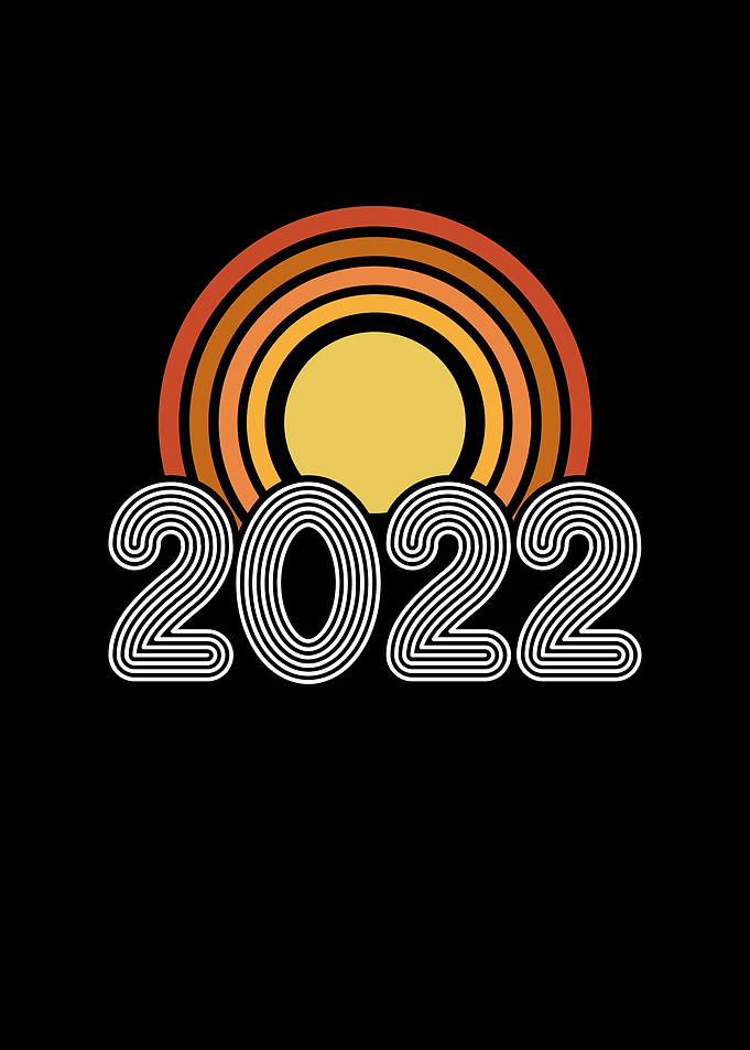 Year 2022 retro sun