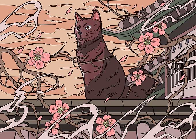 Cat on the Rooftop