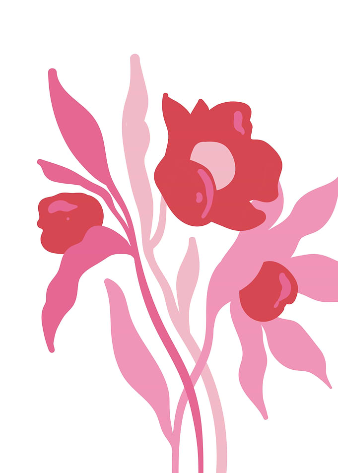 Elegant flower modern art
