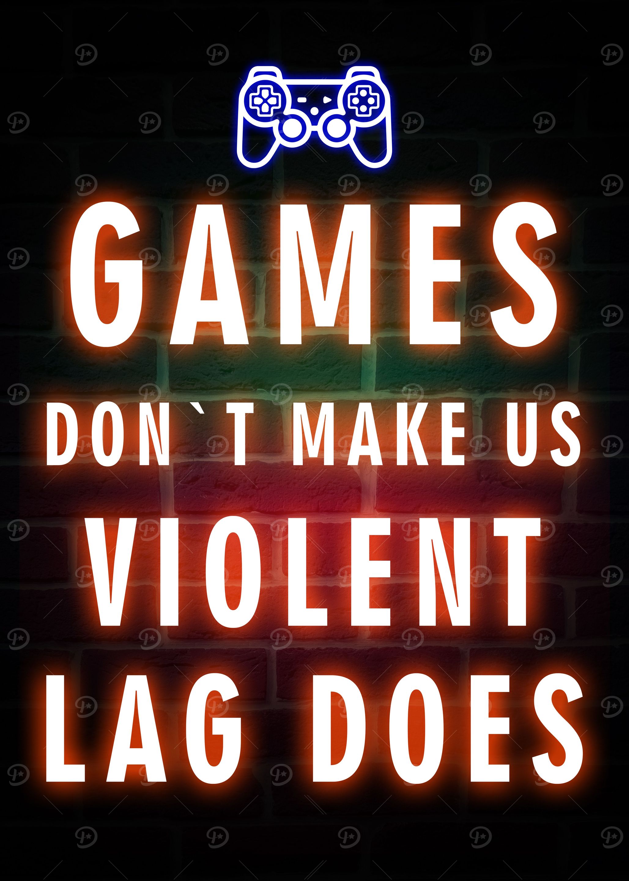 Gaming Neon Quote Art