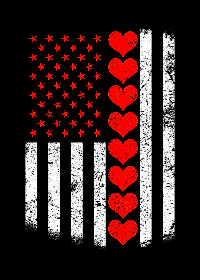 American Flag Hearts