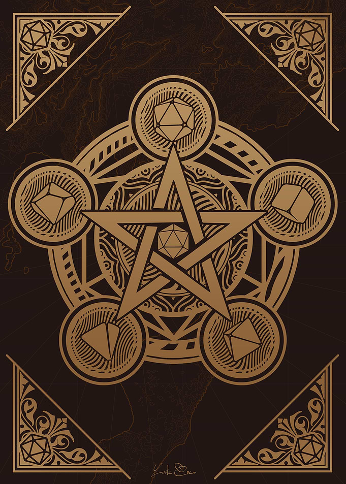 D20 Pentagram Dice set