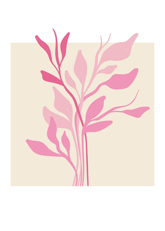 Botanical abstract flower